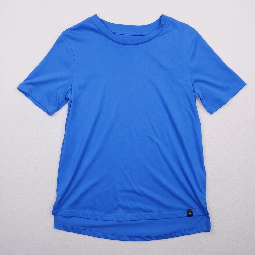 Under Armour Shirt Womens Small Blue Loose Short Sleeve Gym Athletic Top
